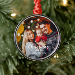 Persoonlijke ronde kerstboomornament metalen ornament