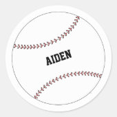Persoonlijke ronde sticker voor honkbal kind (Voorkant)