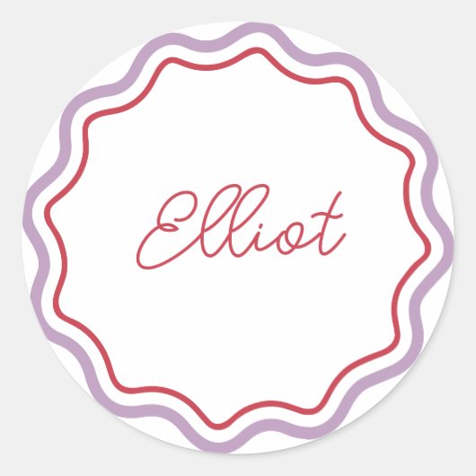 Persoonlijke ronde stickers gebogen gegolfd (Voorkant)