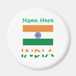 Persoonlijke ronde vlag van India Magneet