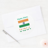 Persoonlijke ronde vlag van India  Sticker (Envelop)