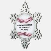 Persoonlijke rondhonkbalsport tin sneeuwvlok ornament (Rechts)