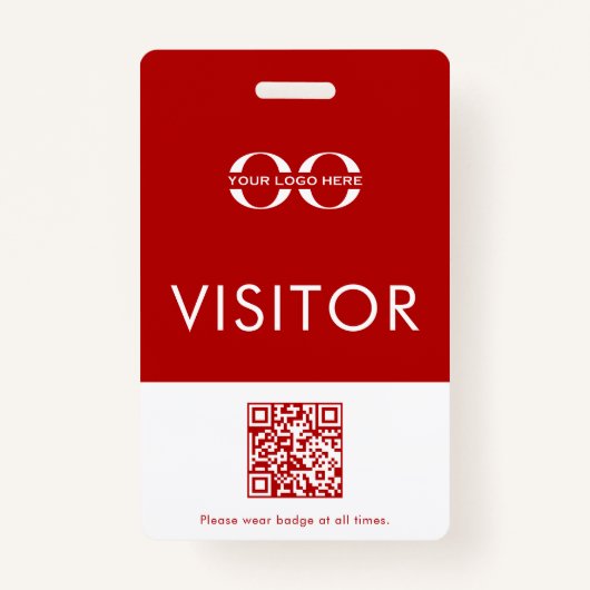 Persoonlijke Rood Company Logo Visitor Badge (Voorkant)