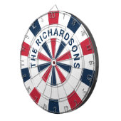 Persoonlijke Rood Wit en Blauw 4 juli Dartbord (Voorkant Rechts)