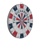 Persoonlijke Rood Wit en Blauw 4 juli Dartbord (Voorkant Links)