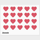 Persoonlijke Rood Witte Beste Dag Ooit Trouwdag Hart Sticker (Vel)