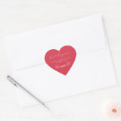 Persoonlijke Rood Witte Beste Dag Ooit Trouwdag Hart Sticker (Envelop)