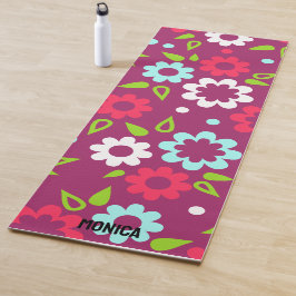 Persoonlijke Rood Witte Kleurrijke Bloemstuk Aange Yogamat
