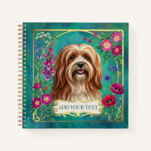 Persoonlijke Rood-Witte Lhasa Apso Vierkante Notit