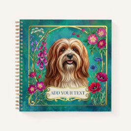 Persoonlijke Rood-Witte Lhasa Apso Vierkante Notit Notitieboek