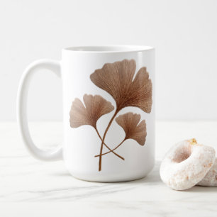 Persoonlijke roodbruine Ginkgo-blad aangepaste naa Koffiemok