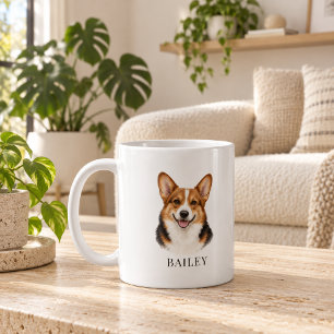 Persoonlijke roodharige driekleurige Corgi-naam & Koffiemok