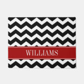 Persoonlijke roodkleurige en zwarte Chevron Deurmat (Voorkant)