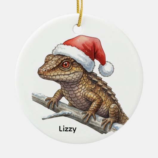 Persoonlijke roodogige krokodilhagedis  keramisch ornament (Voorkant)