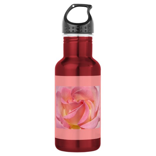 Persoonlijke Roos Bloem Waterfles (Voorkant)