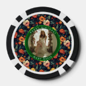 Persoonlijke Roos Bloemige Verjaardag Poker Chips (Achterkant)