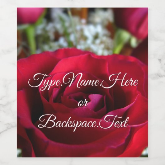 Persoonlijke roosfleslabels wijn etiket (Enkel label)