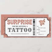 Persoonlijke Rose Gold Tattoo Cadeaubon Kaart (Voorkant / Achterkant)