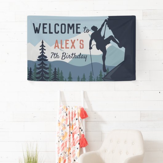 Persoonlijke rotbeklimming Birthday Party Welcome Spandoek (Insitu)