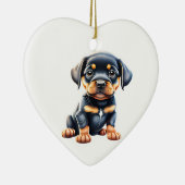 Persoonlijke Rottweiler Puppy Keramisch Ornament (Rechts)