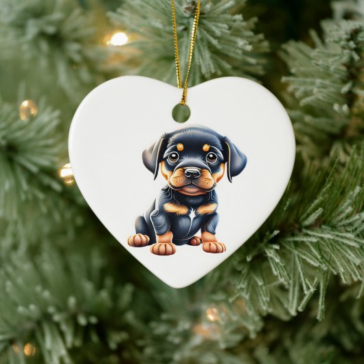 Persoonlijke Rottweiler Puppy Keramisch Ornament (Boom)