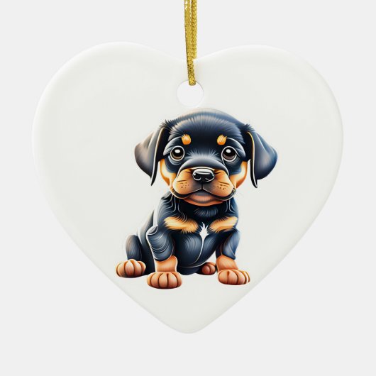 Persoonlijke Rottweiler Puppy Keramisch Ornament (Voorkant)