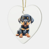 Persoonlijke Rottweiler Puppy Keramisch Ornament (Links)