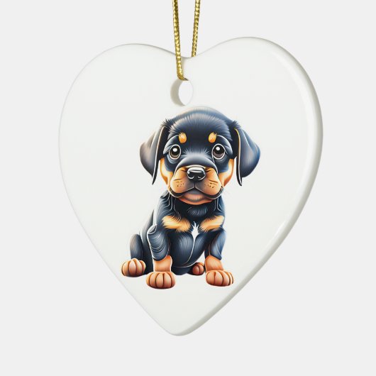 Persoonlijke Rottweiler Puppy Keramisch Ornament (Links)
