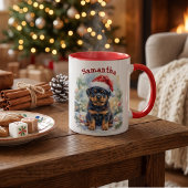 Persoonlijke Rottweiler Puppy Kerstmis Mok