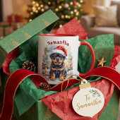 Persoonlijke Rottweiler Puppy Kerstmis Mok