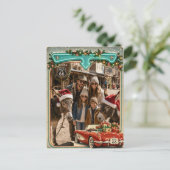 Persoonlijke Route 66 kerstgroet Briefkaart (Staand voorkant)