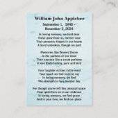 Persoonlijke rouwkaart met foto contactkaartje (Achterkant)