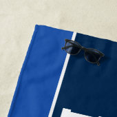 Persoonlijke Royal Navy Blauwe Voetbalspelernaam Strandlaken (In situ)