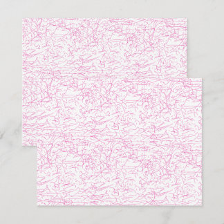 Persoonlijke Roze Abstracte Vlakke Notitiekaart Notitiekaartje