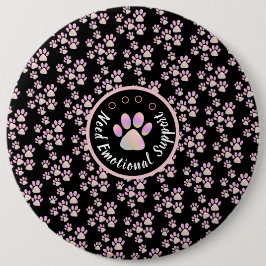 Persoonlijke roze afdruk van dierenpoot  ronde button 6,0 cm