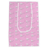 Persoonlijke Roze Afstudeercadeau Middelbare Schoo Medium Cadeauzakje (Achterkant)