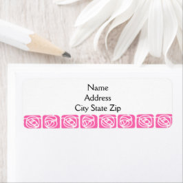 Persoonlijke Roze Art Nouveau Roos Etiket