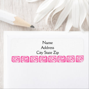 Persoonlijke Roze Art Nouveau Roos  Etiket