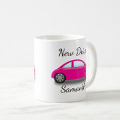 Persoonlijke Roze Auto Rijbewijs Nieuw Koffiemok (Voorkant rechts)