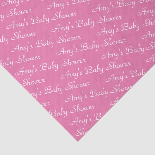 Persoonlijke Roze Baby Shower Tegels Tissuepapier (Detail)