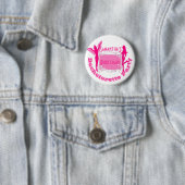 Persoonlijke roze bachelorette ronde button 5,7 cm (In situ)