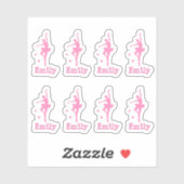 persoonlijke roze ballerina sticker (Vel)
