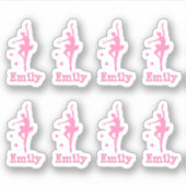 persoonlijke roze ballerina sticker (Voorkant)