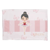 Persoonlijke Roze Ballerina & Vlinder Kussensloop (Voorkant-Links)
