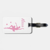 Persoonlijke Roze Balletdanseres Bagage Label voor (Achterkant horizontaal)