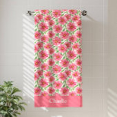 Persoonlijke Roze Bloem Badhanddoek