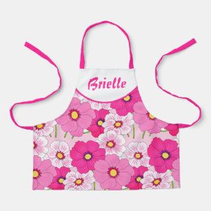 Persoonlijke Roze Bloem Meisjes All-Over Print Sch Schort