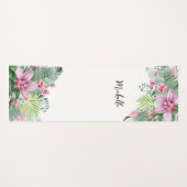 Persoonlijke Roze Bloem Naam Yogamat (Voorkant (horizontaal))