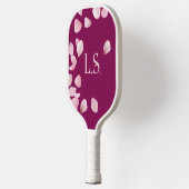 Persoonlijke Roze Bloemblaadjes Monogram Pickleball Paddle (Links)