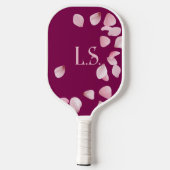 Persoonlijke Roze Bloemblaadjes Monogram Pickleball Paddle (Achterkant)